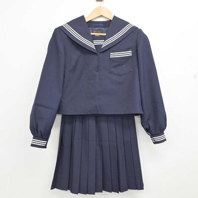 【中古】鳥取県 伯耆町立岸本中学校/旧制服 女子制服 3点 (セーラー服・スカート) sf087025