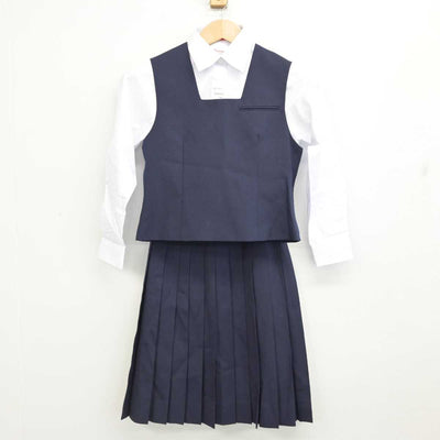 【中古】北海道 札幌市立石山中学校/旧制服 女子制服 4点 (ブレザー・ベスト・シャツ・スカート) sf087028