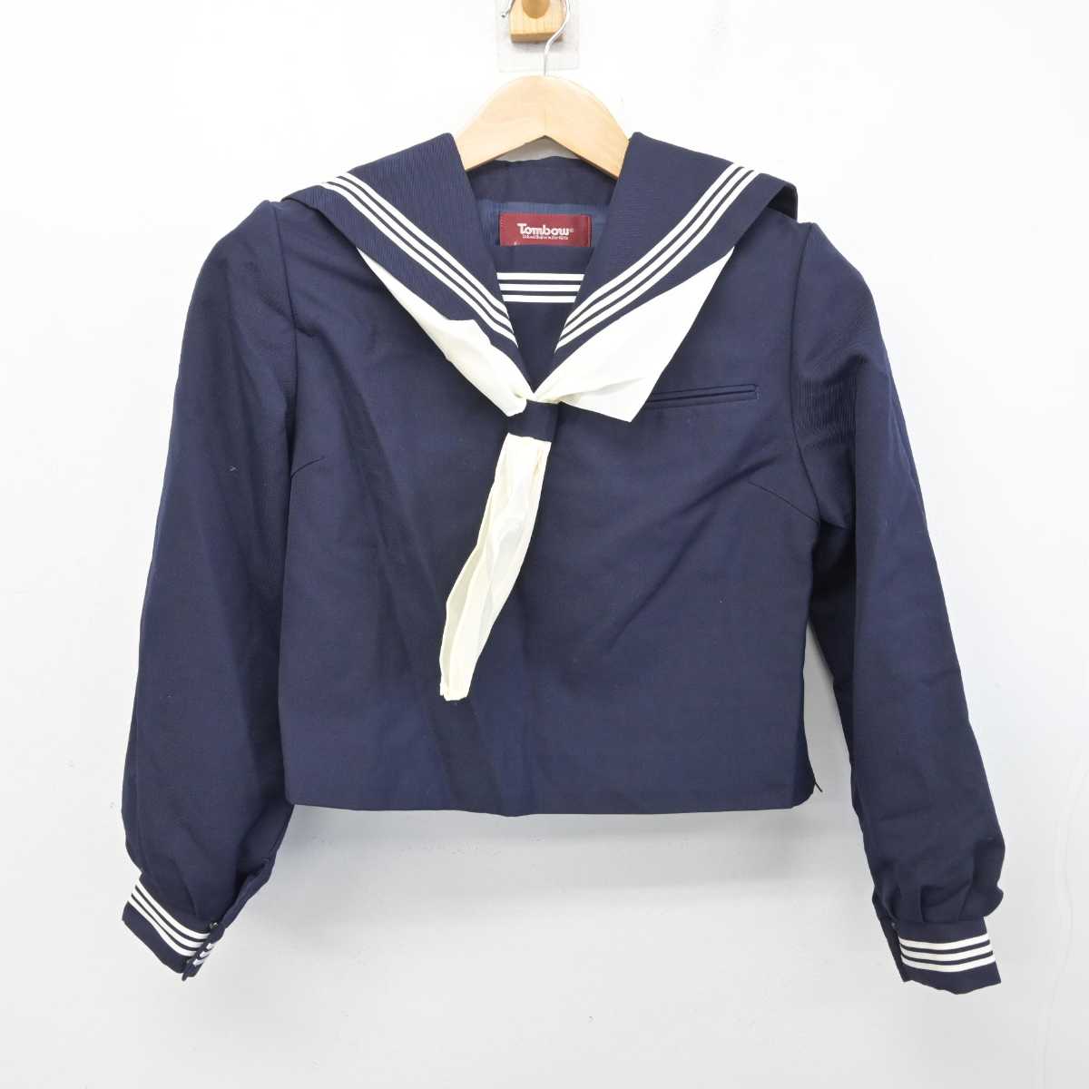 【中古】群馬県 休泊中学校 女子制服 3点 (セーラー服・スカート) sf087068