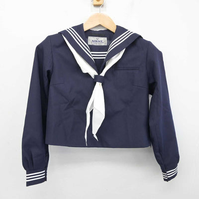 【中古】群馬県 休泊中学校 女子制服 3点 (セーラー服・スカート) sf087069