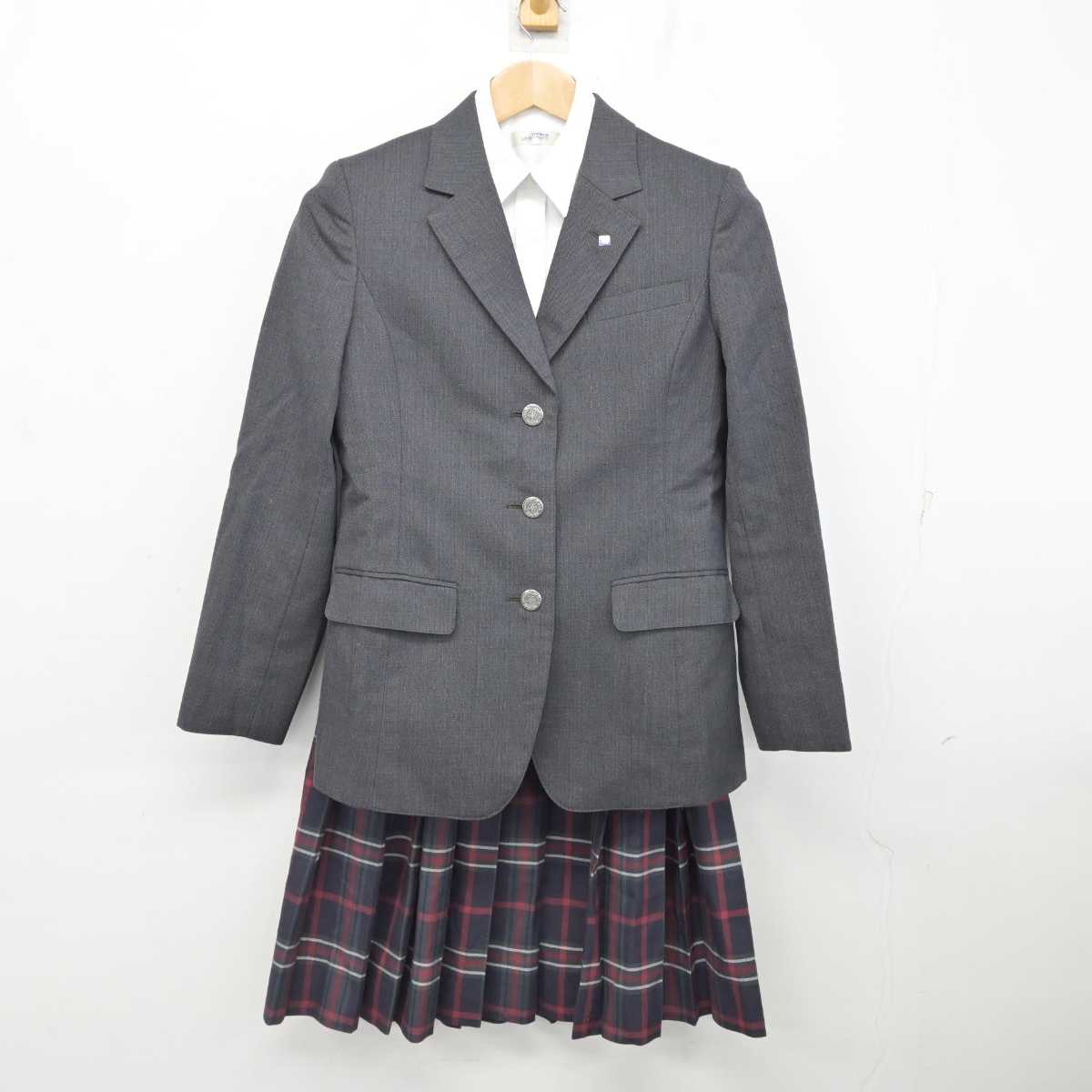 【中古】北海道 札幌大谷中学校・高等学校 女子制服 4点 (ブレザー・ニット・シャツ・スカート) sf087083