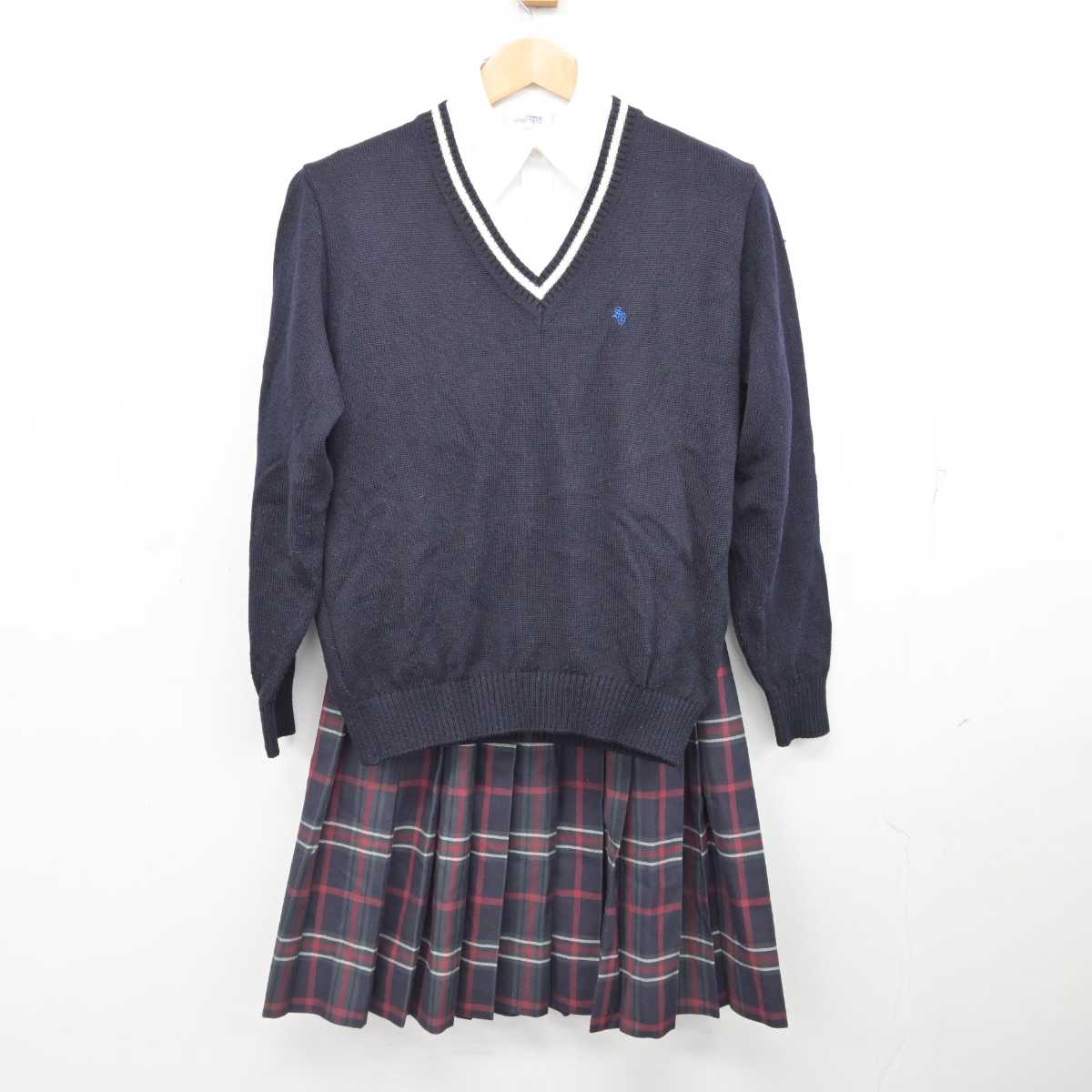 【中古】北海道 札幌大谷中学校・高等学校 女子制服 4点 (ブレザー・ニット・シャツ・スカート) sf087083