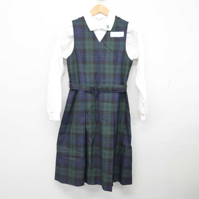 【中古】北海道 八条中学校 女子制服 3点 (ブレザー・シャツ・ジャンパースカート) sf087090