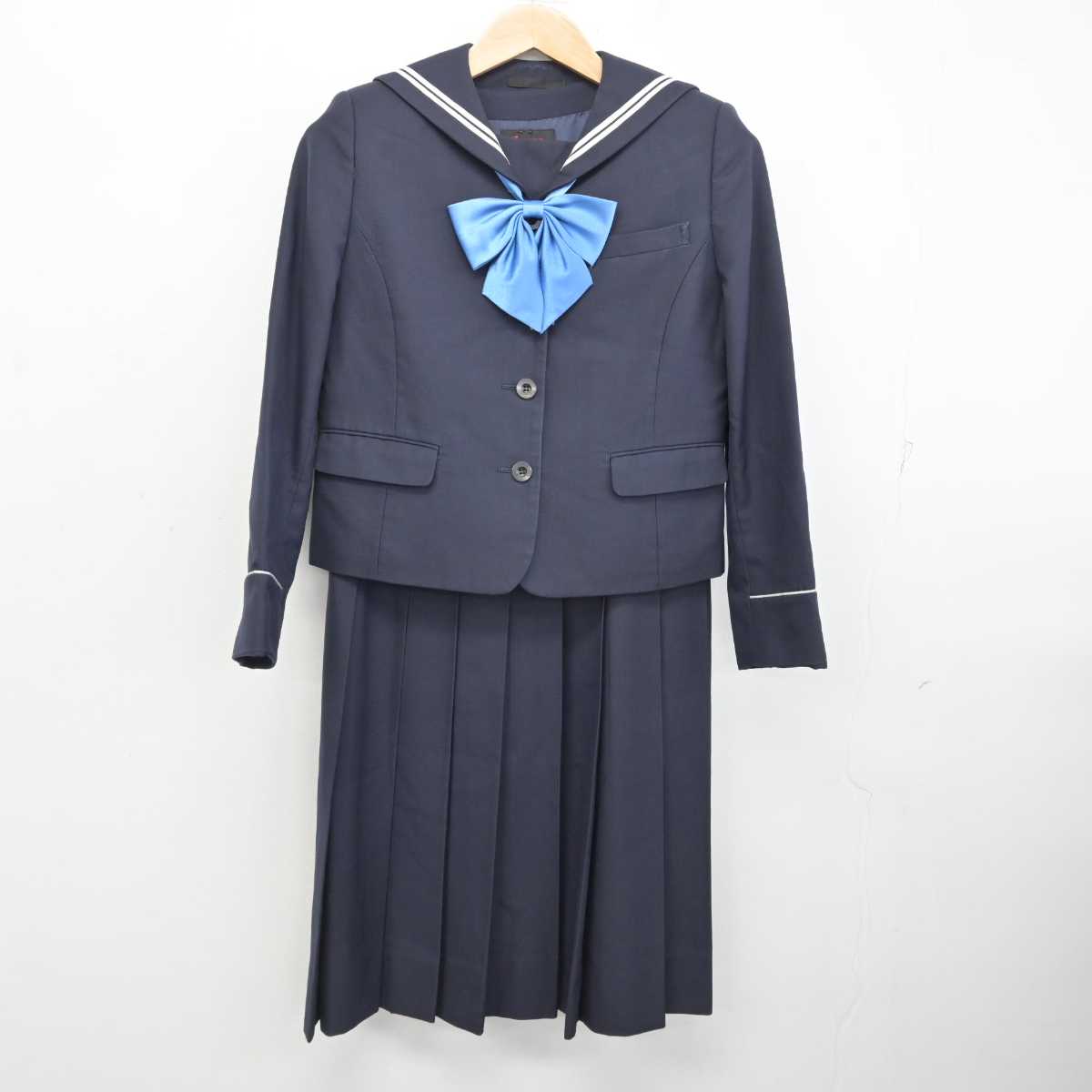 【中古】熊本県 水俣第二中学校 女子制服 3点 (セーラー服・ジャンパースカート) sf087143