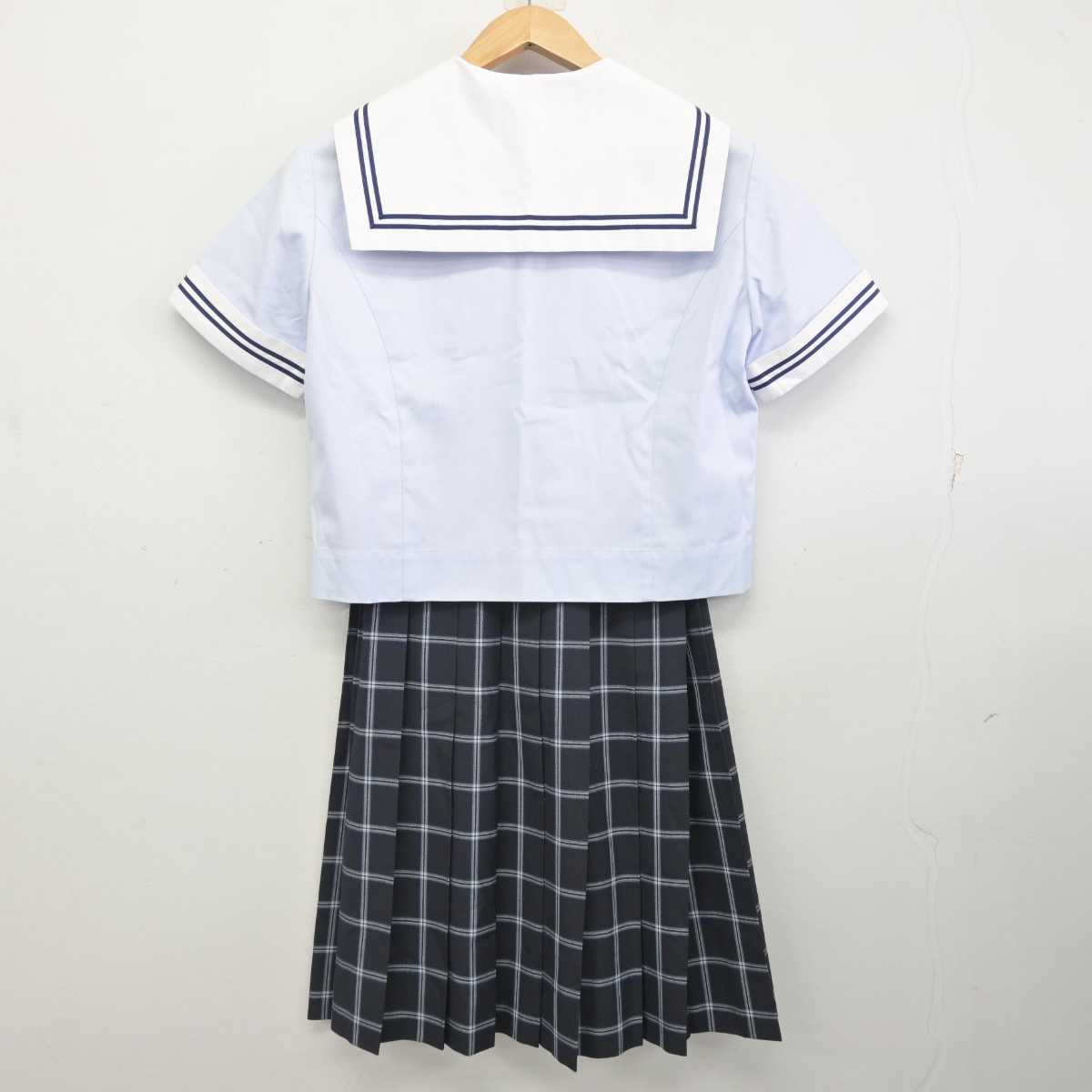 【中古】熊本県 水俣第二中学校 女子制服 3点 (セーラー服・スカート) sf087145