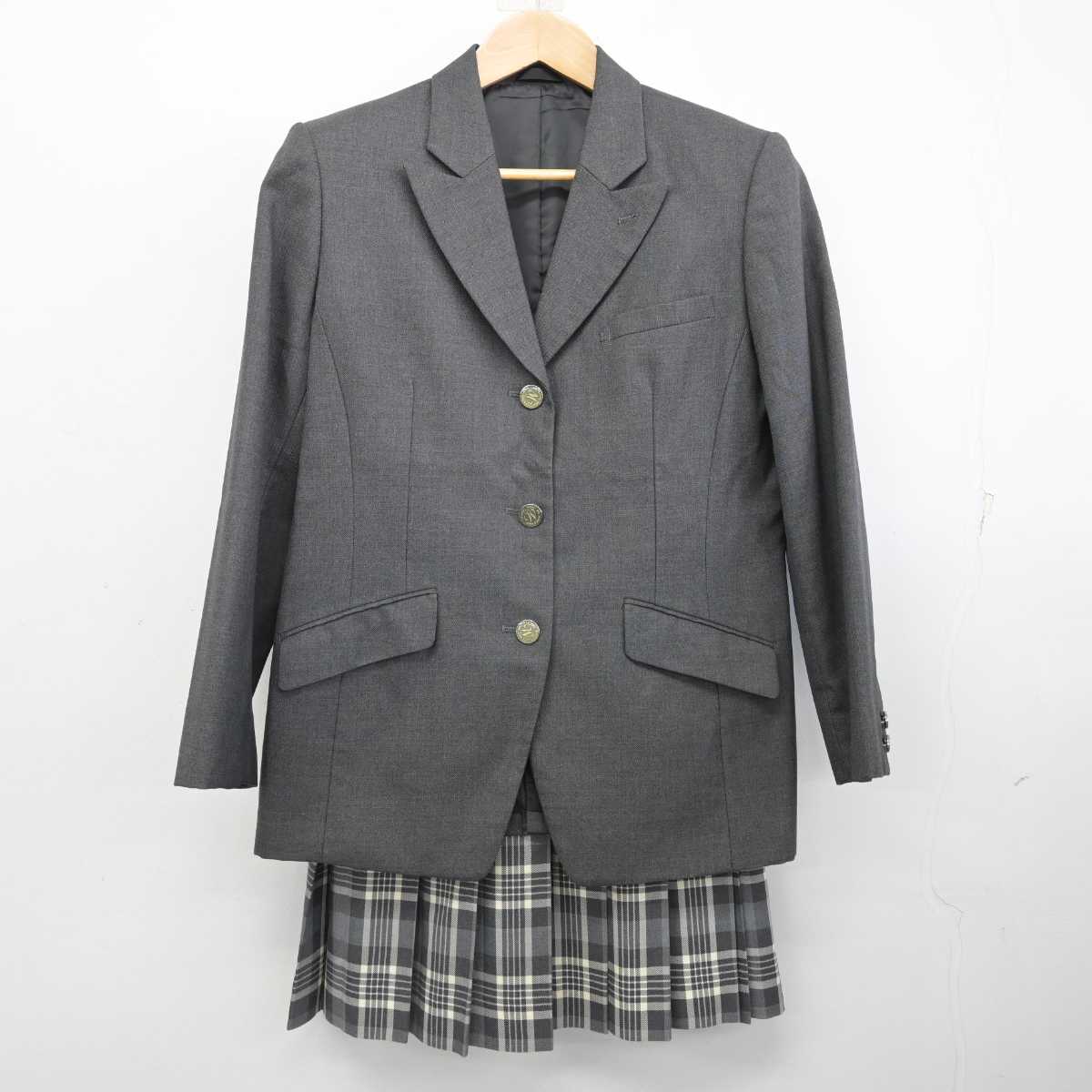 【中古】宮城県 仙台西高等学校 女子制服 3点 (ブレザー・ニット・スカート) sf087148