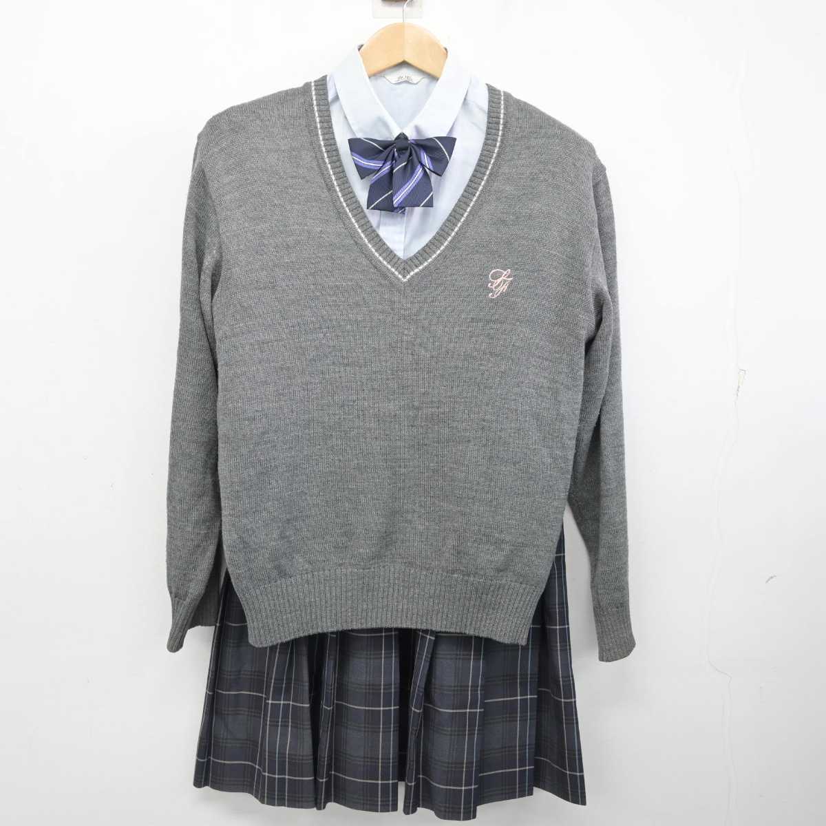 【中古】埼玉県 誠和福祉高等学校 女子制服 7点 (ブレザー・ニット・シャツ・スカート) sf087164