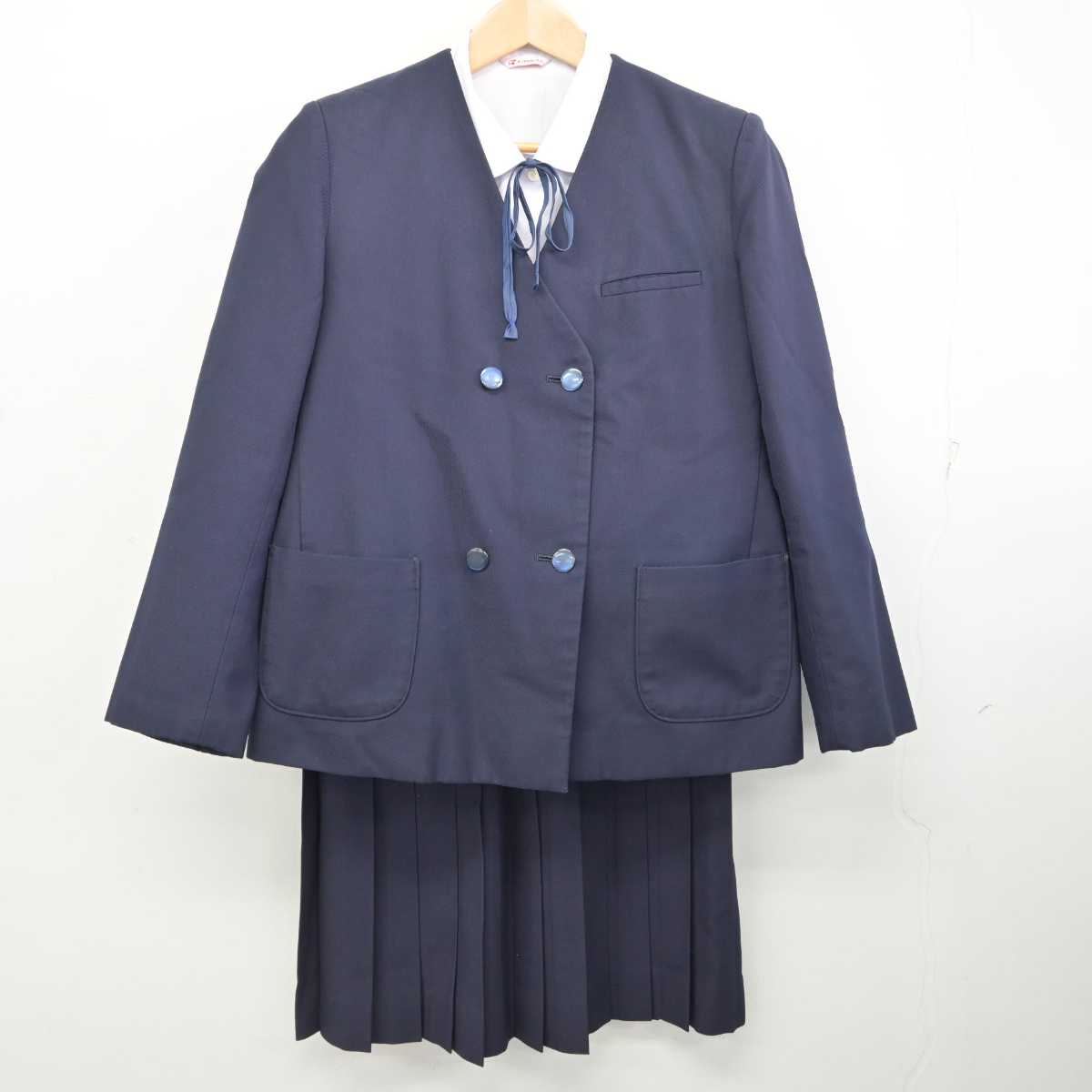 【中古】千葉県 習志野台中学校 女子制服 5点 (ブレザー・ベスト・シャツ・スカート) sf087166