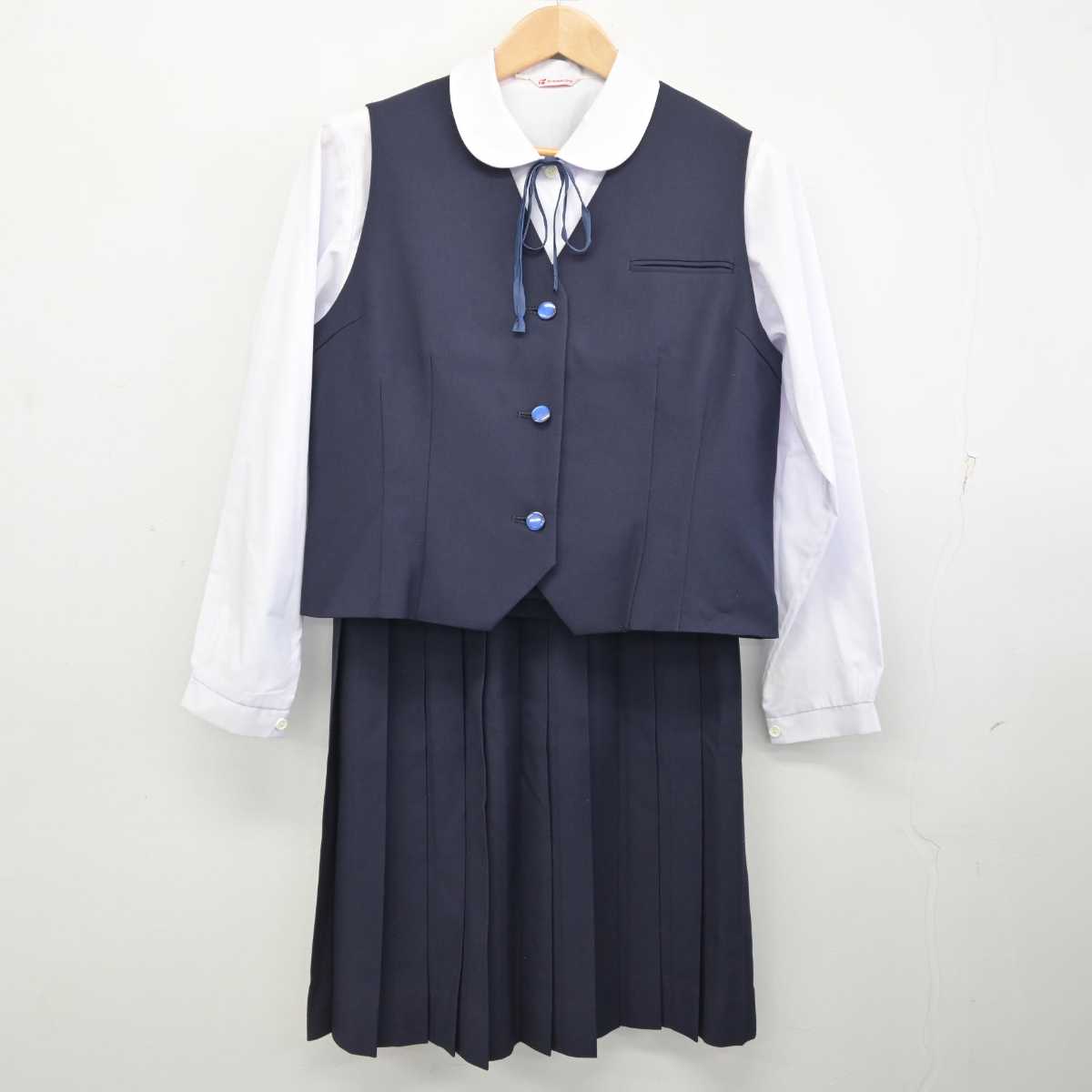 【中古】千葉県 習志野台中学校 女子制服 5点 (ブレザー・ベスト・シャツ・スカート) sf087166