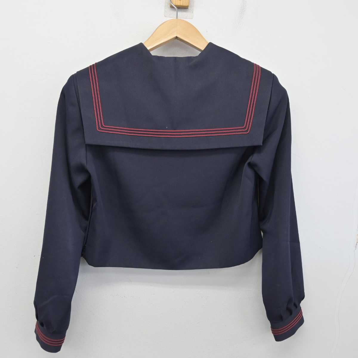 【中古】福岡県 久留米市立諏訪中学校 女子制服 2点 (セーラー服・ジャンパースカート) sf087205