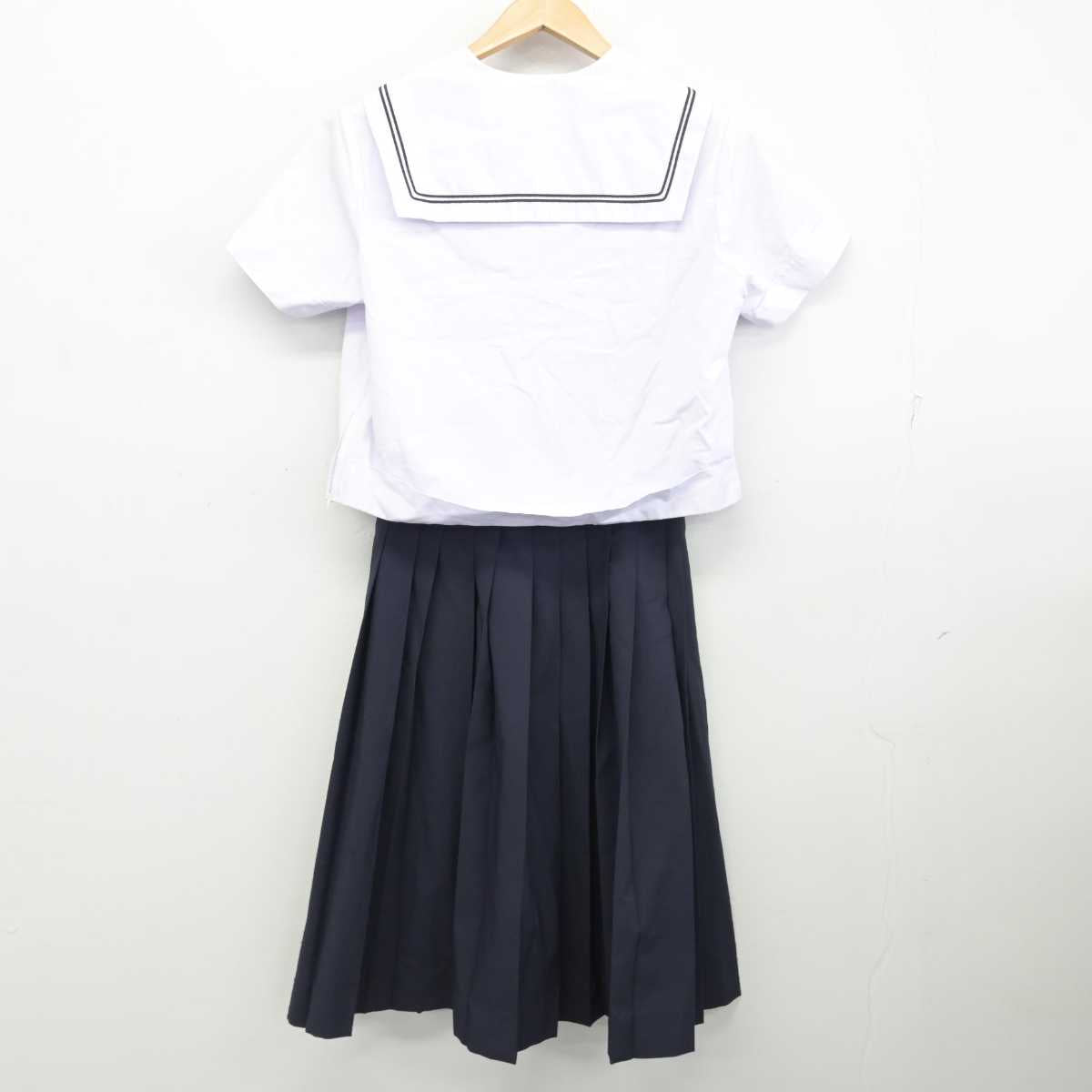 【中古】山口県 玄洋中学校 女子制服 2点 (セーラー服・スカート) sf087311