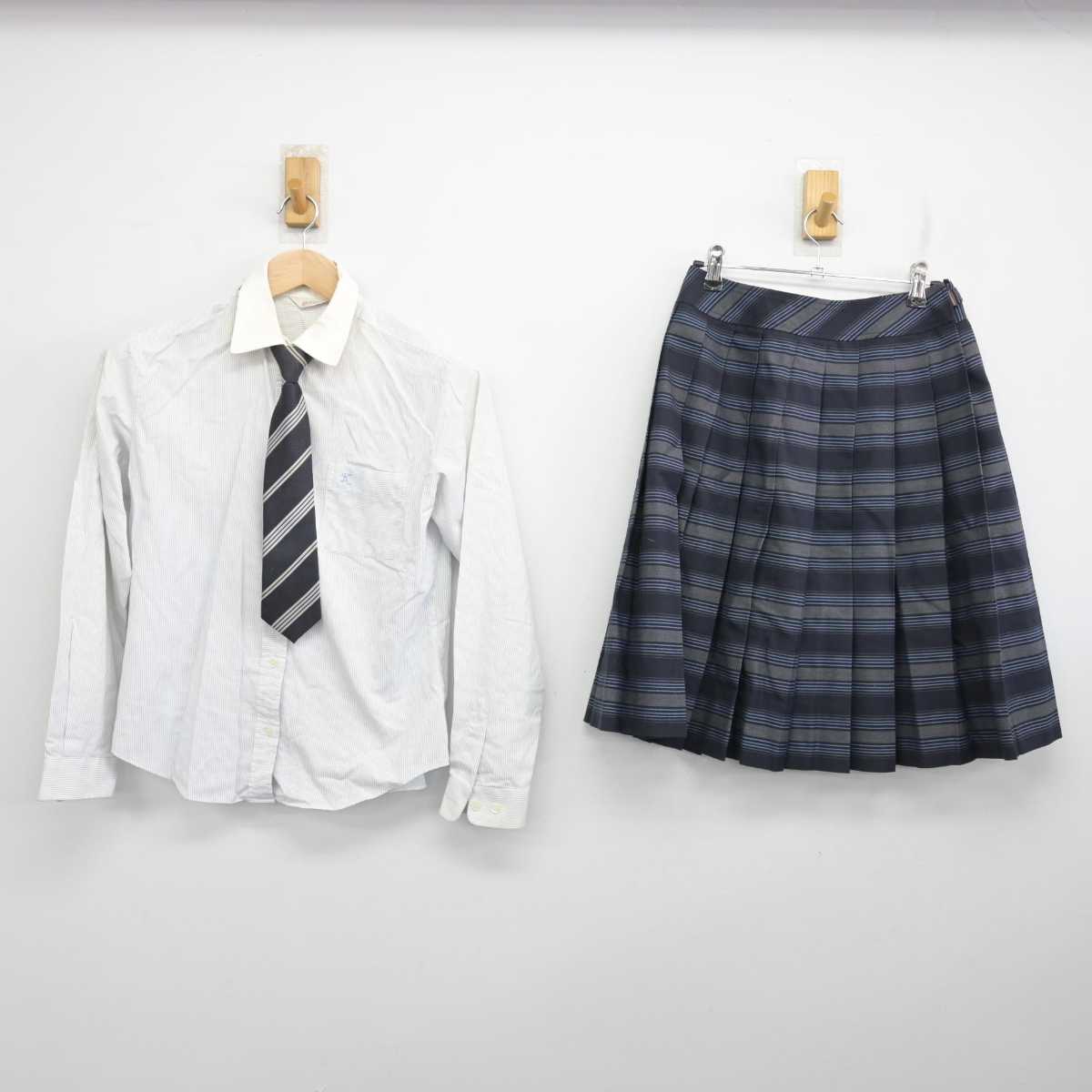 【中古】大阪府 関西福祉科学大学高等学校 女子制服 5点 (ブレザー・ニット・シャツ・スカート) sf087352