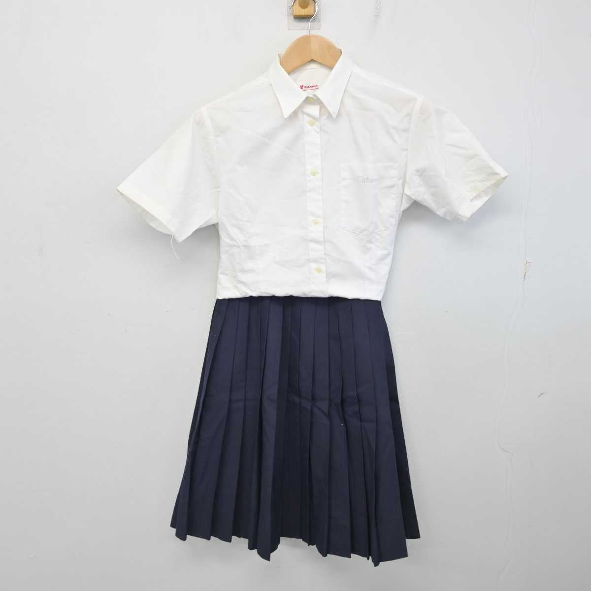 【中古】兵庫県 龍野高等学校 女子制服 2点 (シャツ・スカート) sf087379