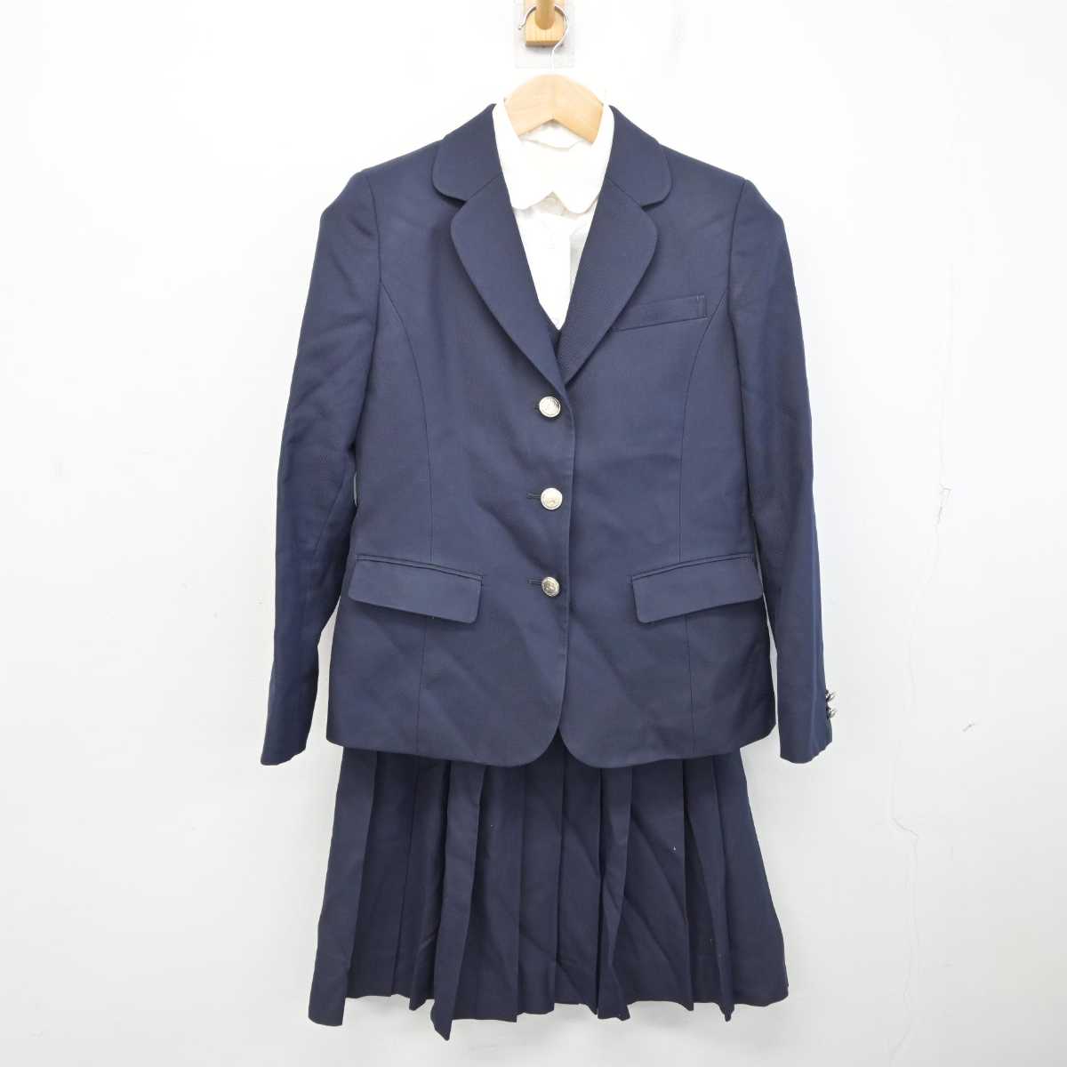 【中古】兵庫県 赤穂高等学校 女子制服 4点 (ブレザー・ベスト・シャツ・スカート) sf087382