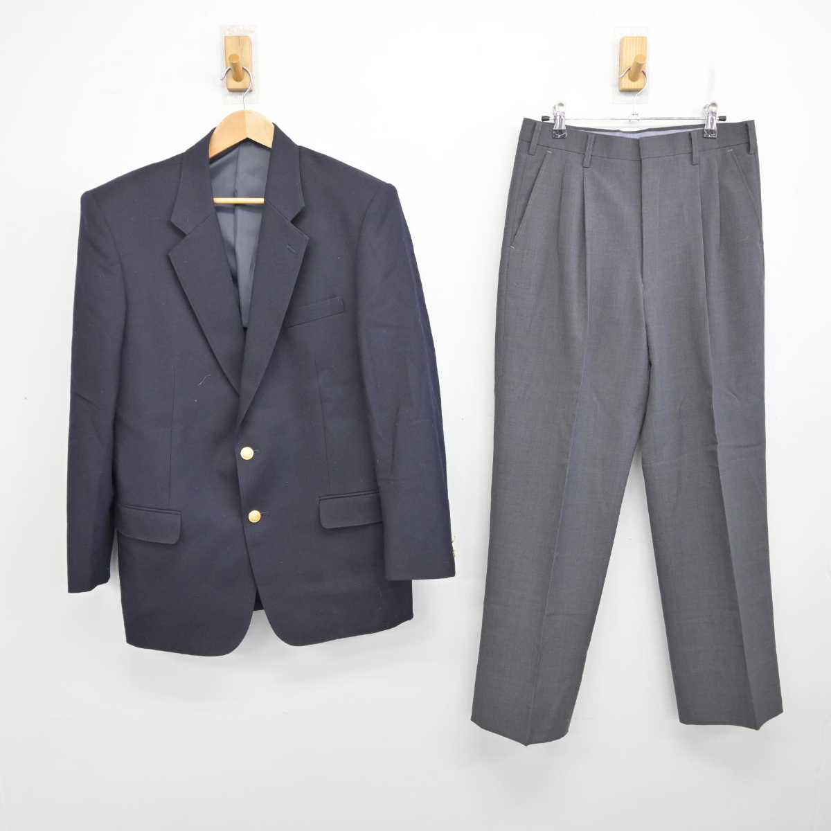 【中古】兵庫県 伊丹高等学校 男子制服 2点 (ブレザー・ズボン) sf087405