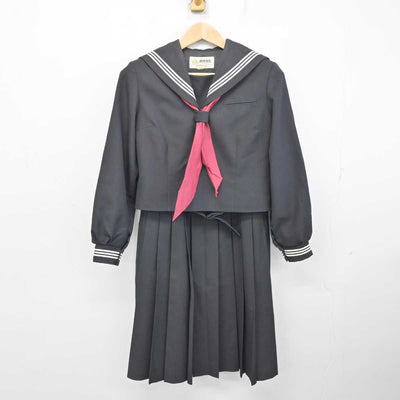 【中古】埼玉県 加須西中学校 女子制服 4点 (セーラー服・ジャンパースカート) sf087410