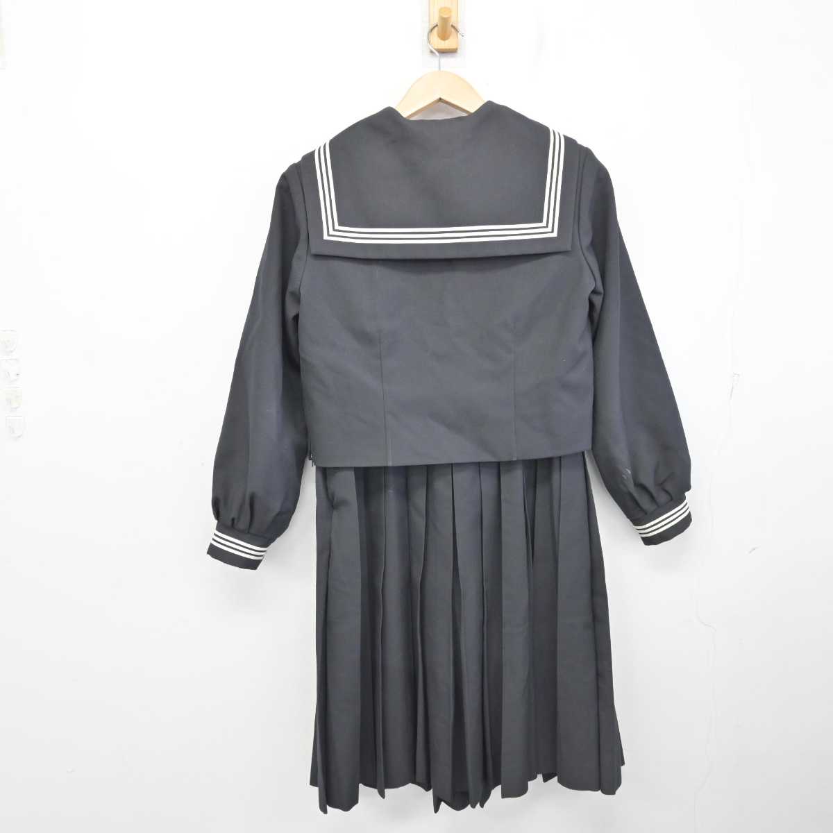 【中古】埼玉県 加須西中学校 女子制服 4点 (セーラー服・ジャンパースカート) sf087410