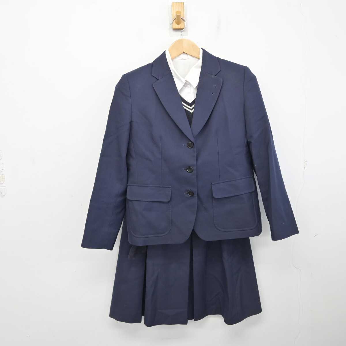 【中古】埼玉県 春日部女子高等学校 女子制服 4点 (ブレザー・ニット・シャツ・スカート) sf087412