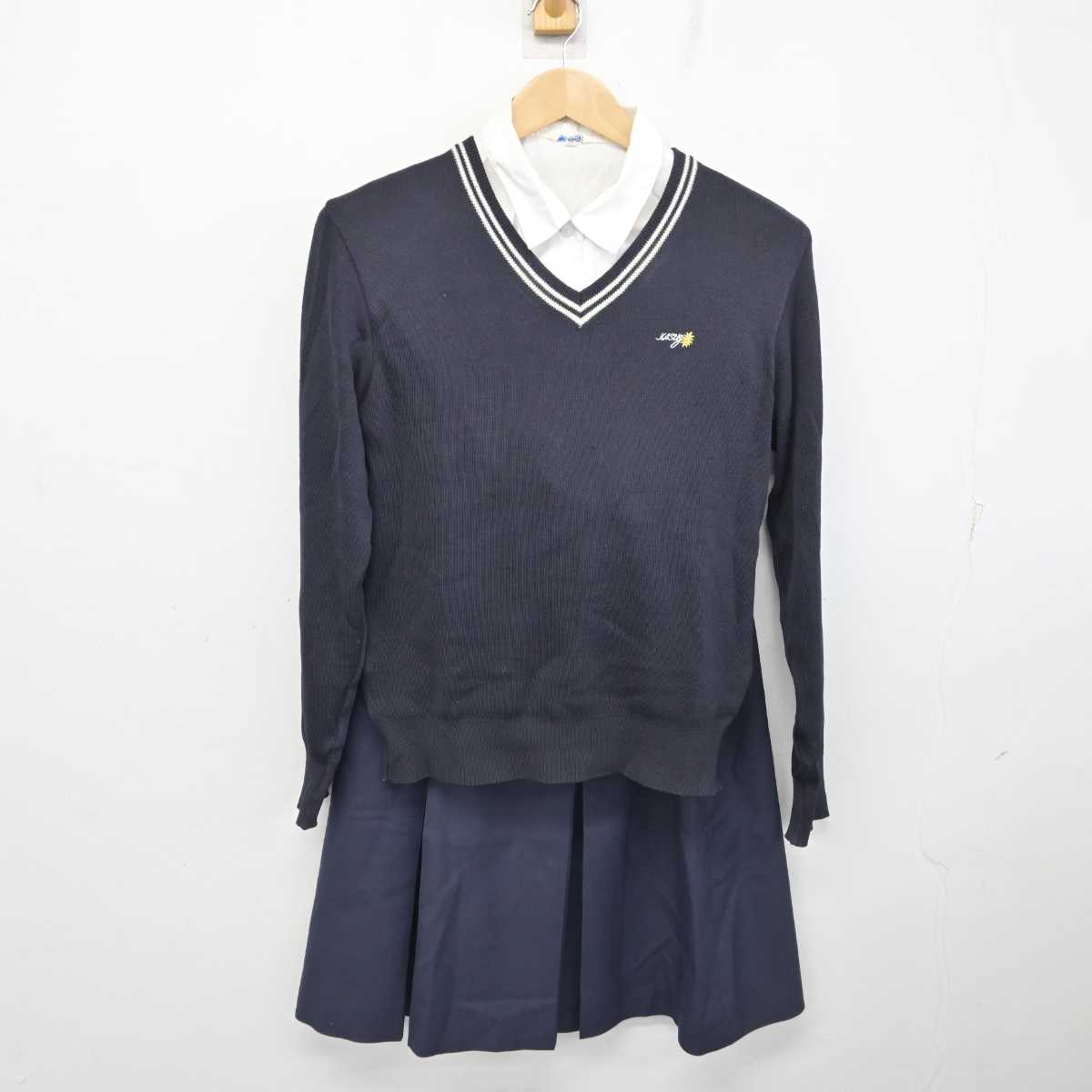 【中古】埼玉県 春日部女子高等学校 女子制服 4点 (ブレザー・ニット・シャツ・スカート) sf087412