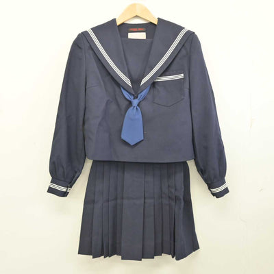 【中古】大阪府 久米田中学校 女子制服 3点 (セーラー服・スカート) sf087421