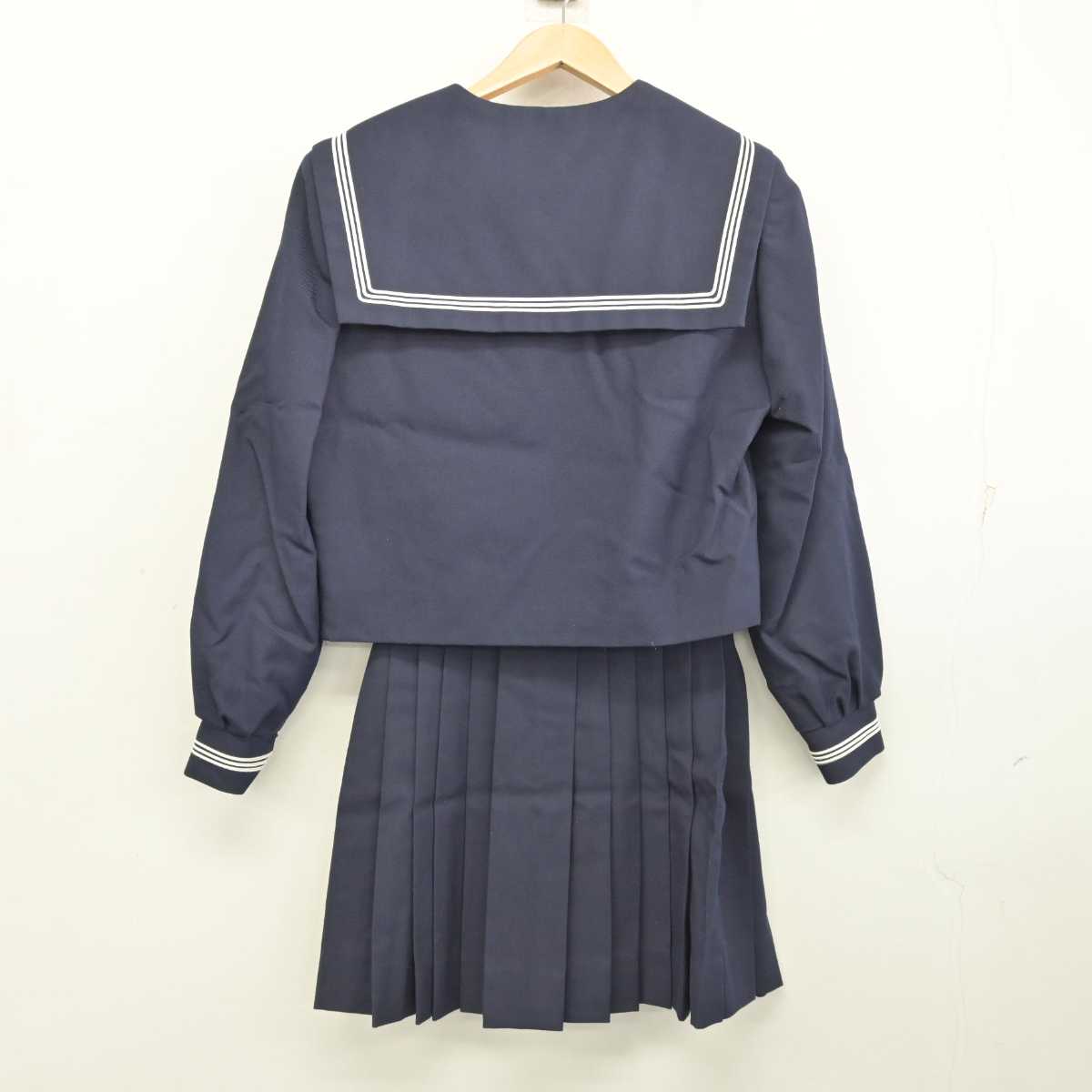 【中古】大阪府 久米田中学校 女子制服 3点 (セーラー服・スカート) sf087421