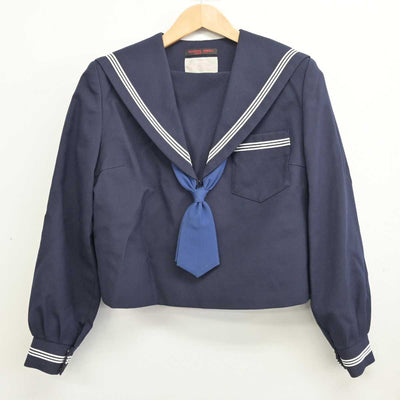 【中古】大阪府 久米田中学校 女子制服 3点 (セーラー服・スカート) sf087421