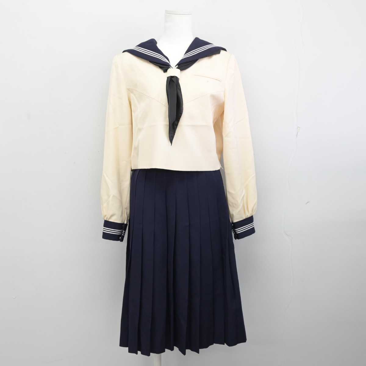 【中古】東京都 國學院大學久我山中学高等学校 女子制服 3点 (セーラー服・スカート) sf087424