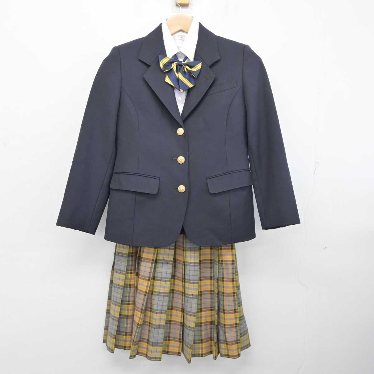 【中古】熊本県 開新高等学校 女子制服 4点 (ブレザー・シャツ・スカート) sf087497