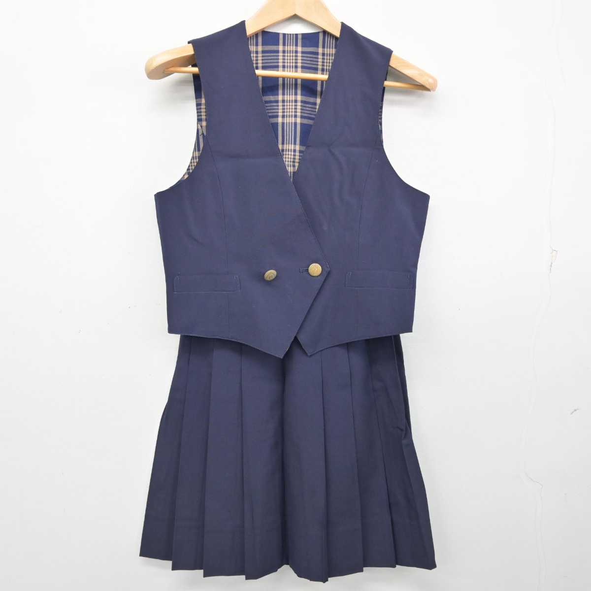 【中古】埼玉県 山村学園高等学校/旧制服 女子制服 2点 (ベスト・スカート) sf087536