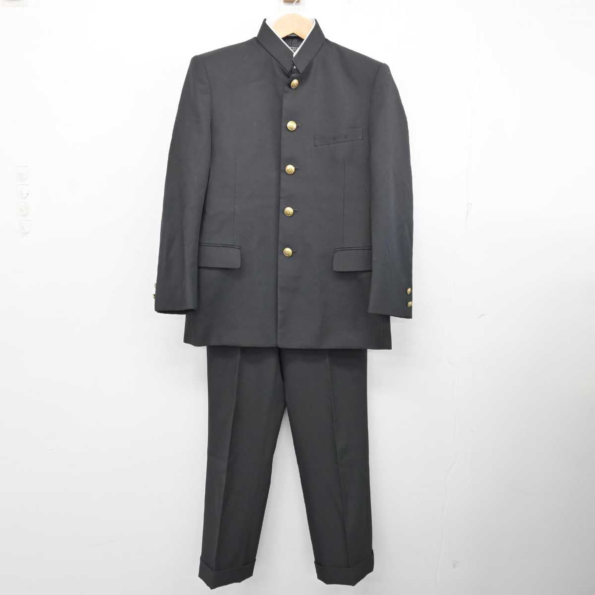 【中古】兵庫県 鷹匠中学校 男子制服 3点 (学ラン・ズボン・ズボン) sf087542