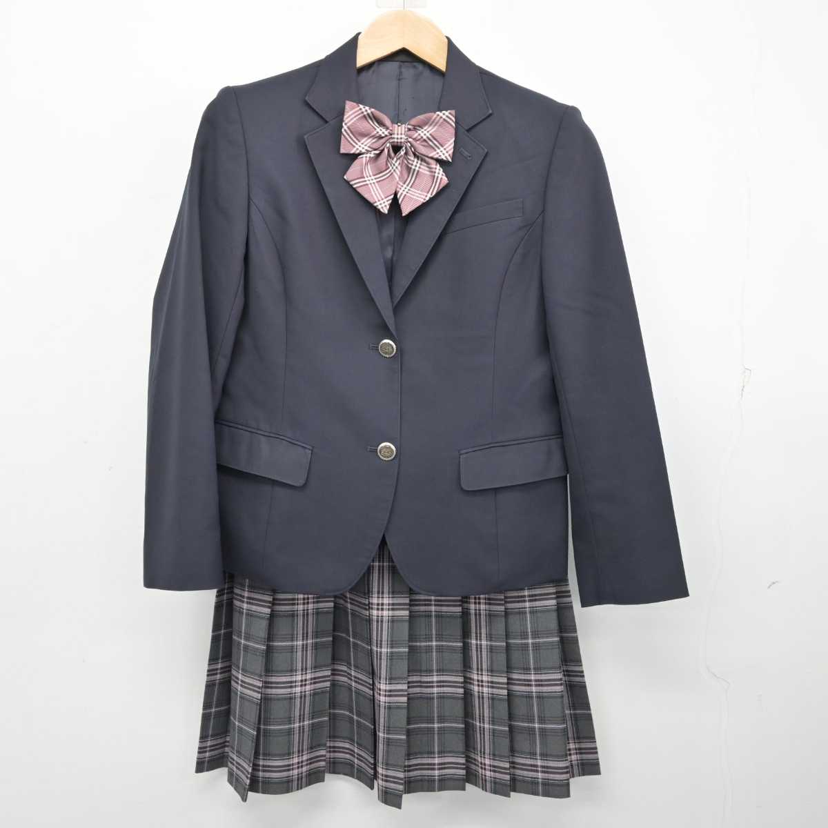 【中古】兵庫県 育英高等学校 女子制服 4点 (ブレザー・ニット・スカート) sf087543