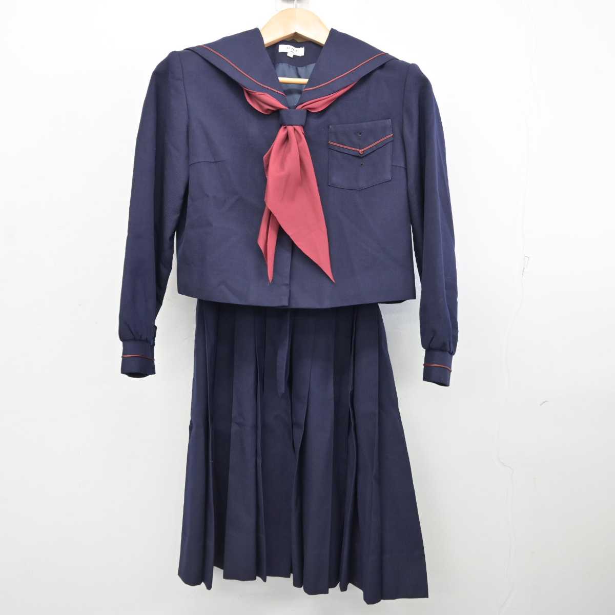 【中古】鹿児島県 鶴丸高等学校 女子制服 3点 (セーラー服・ジャンパースカート) sf087592