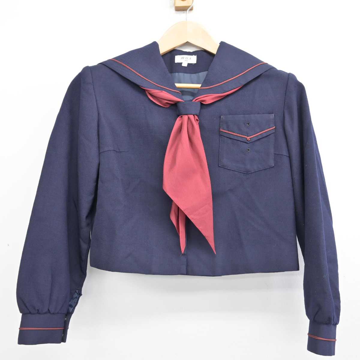 【中古】鹿児島県 鶴丸高等学校 女子制服 3点 (セーラー服・ジャンパースカート) sf087592