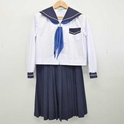 【中古】鹿児島県 鶴丸高等学校 女子制服 3点 (セーラー服・スカート) sf087594