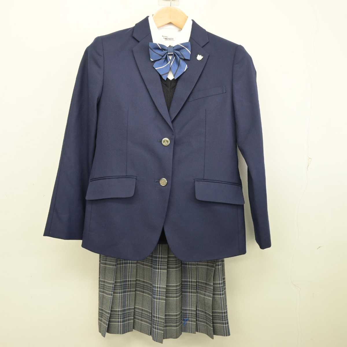 【中古】愛知県 富田高等学校 女子制服 6点 (ブレザー・ニット・シャツ・スカート) sf087600