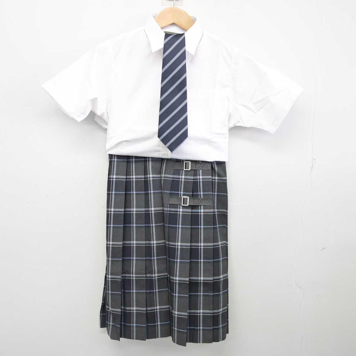 【中古】千葉県 富里高等学校 女子制服 4点 (シャツ・スカート) sf087617