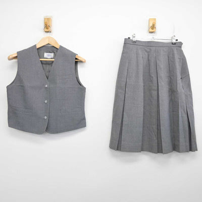 【中古】千葉県 富里中学校 女子制服 2点 (ベスト・スカート) sf087623