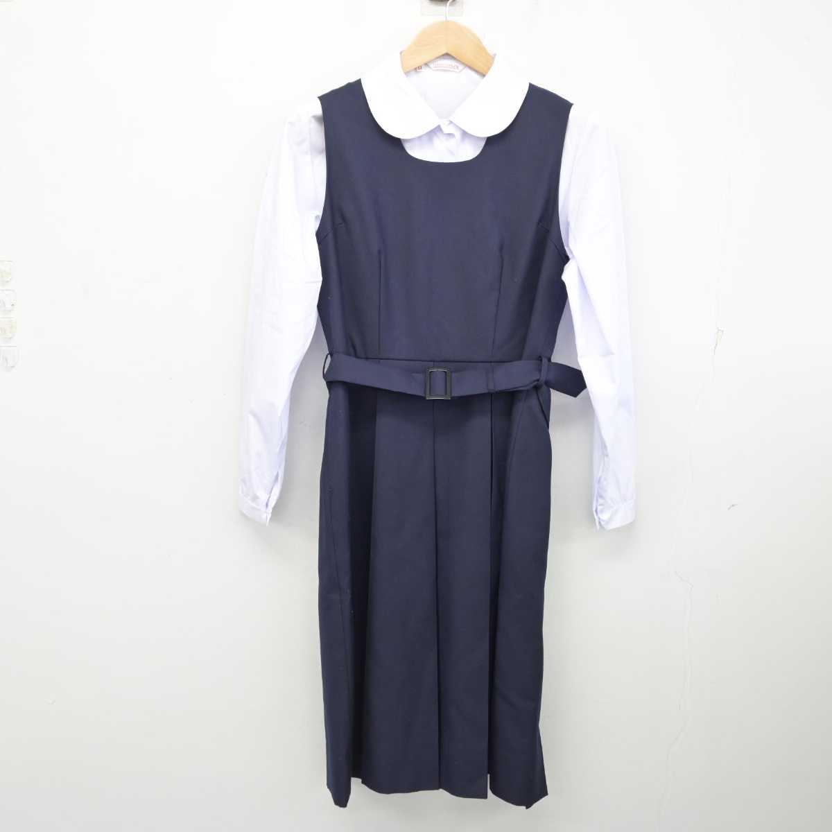 【中古】兵庫県 上野中学校 女子制服 3点 (ブレザー・シャツ・ジャンパースカート) sf087634