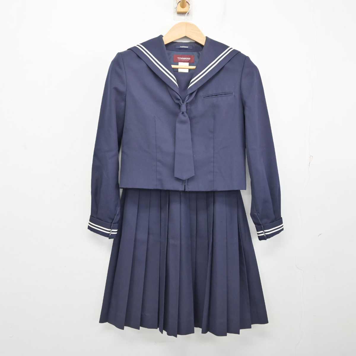 【中古】千葉県 稲毛中学校 女子制服 3点 (セーラー服・スカート) sf087754