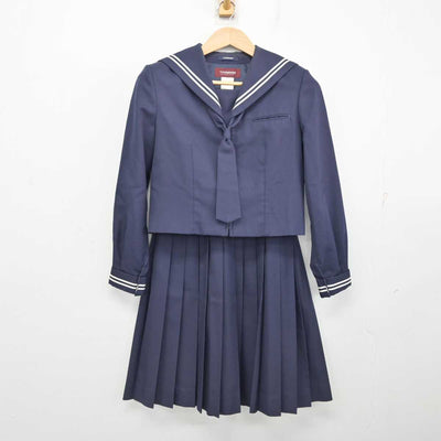 【中古】千葉県 稲毛中学校 女子制服 3点 (セーラー服・スカート) sf087754