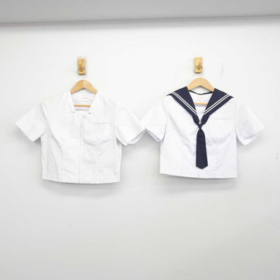 【中古】千葉県 稲毛中学校 女子制服 4点 (セーラー服・スカート) sf087755