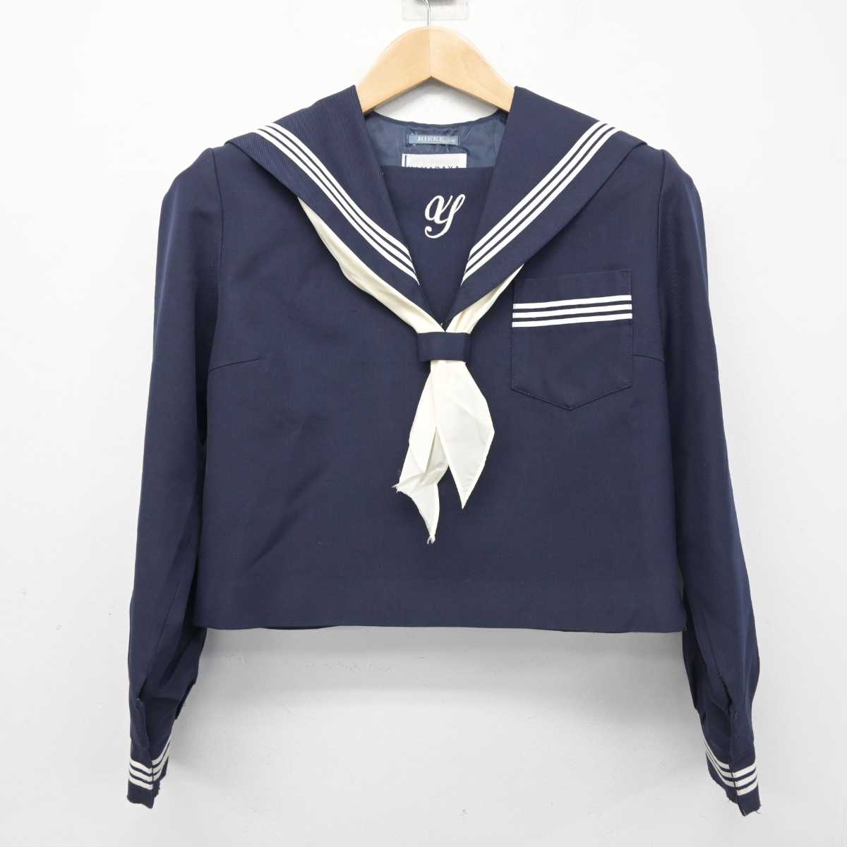 【中古】兵庫県 安室中学校 女子制服 3点 (セーラー服・スカート) sf087809