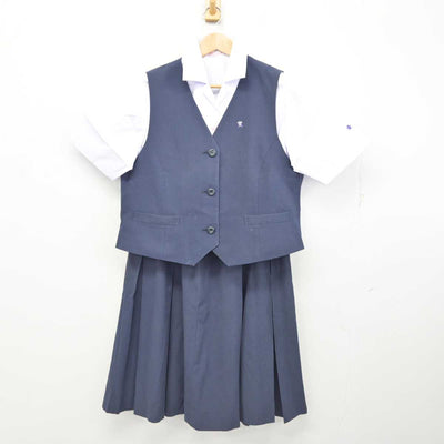 【中古】愛知県 西尾東高等学校 女子制服 4点 (ベスト・シャツ・スカート) sf087887