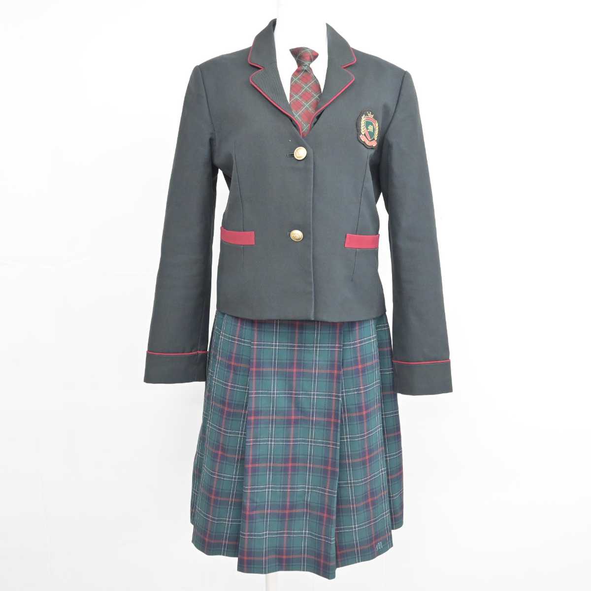 【中古】大分県 別府溝部学園高等学校 女子制服 4点 (ブレザー・ベスト・スカート) sf087894