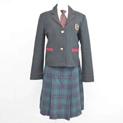 【中古】大分県 別府溝部学園高等学校 女子制服 4点 (ブレザー・ベスト・スカート) sf087894