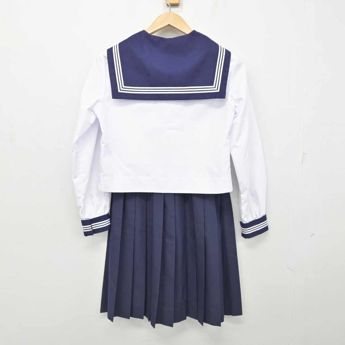 【中古】茨城県 那珂湊中学校 女子制服 2点 (セーラー服・スカート) sf087937