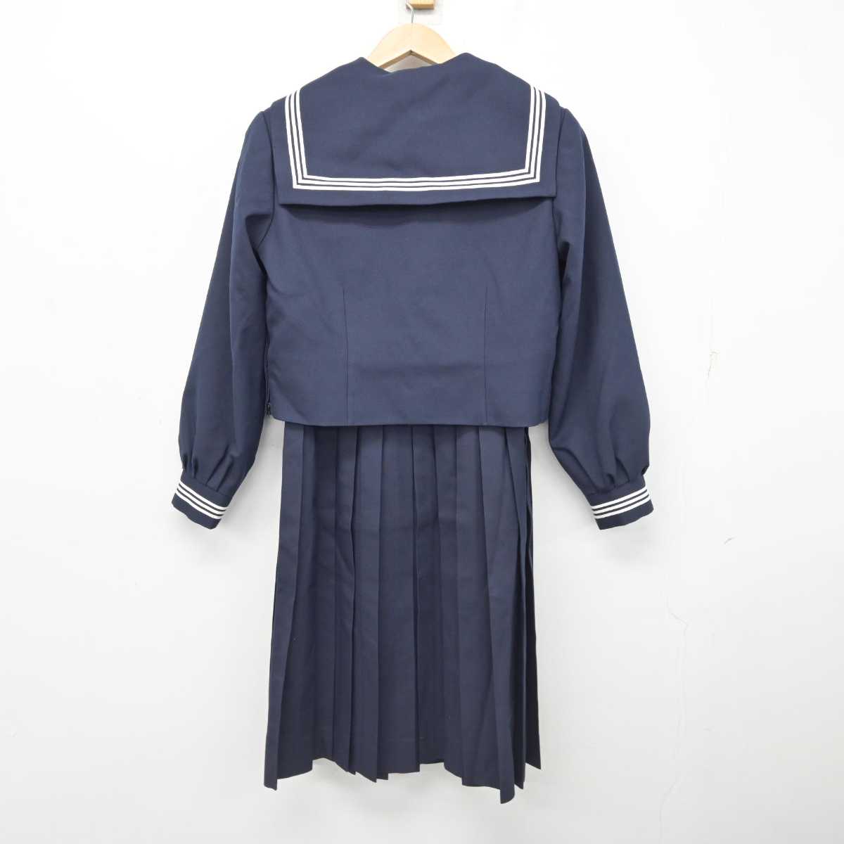 【中古】茨城県 那珂湊中学校 女子制服 3点 (セーラー服・ジャンパースカート) sf087938