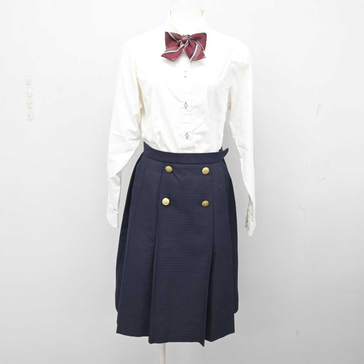 【中古】福岡県 博多学園 博多高等学校 女子制服 4点 (ブレザー・シャツ・スカート) sf087954