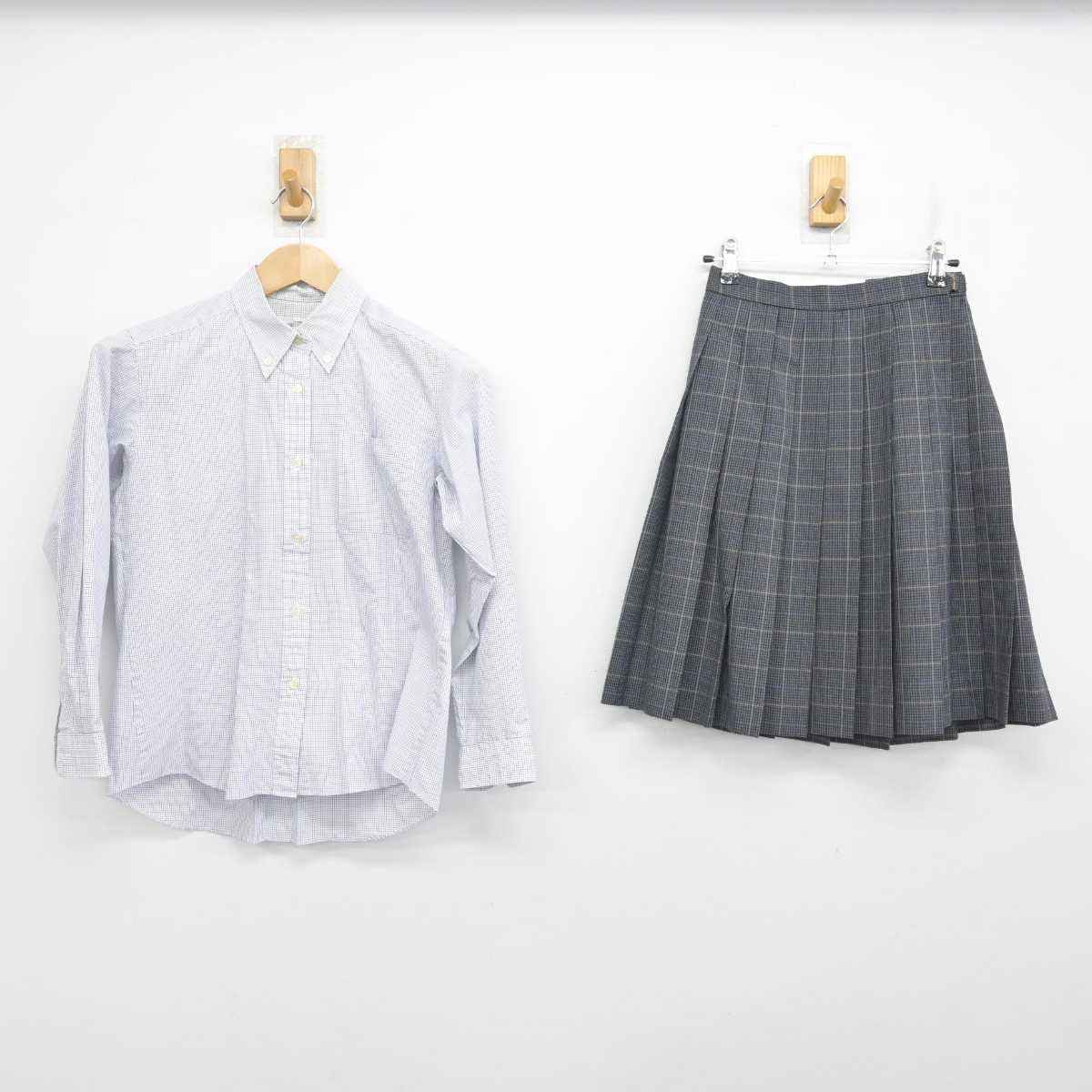 【中古】沖縄県 那覇国際高等学校 女子制服 2点 (シャツ・スカート) sf087959