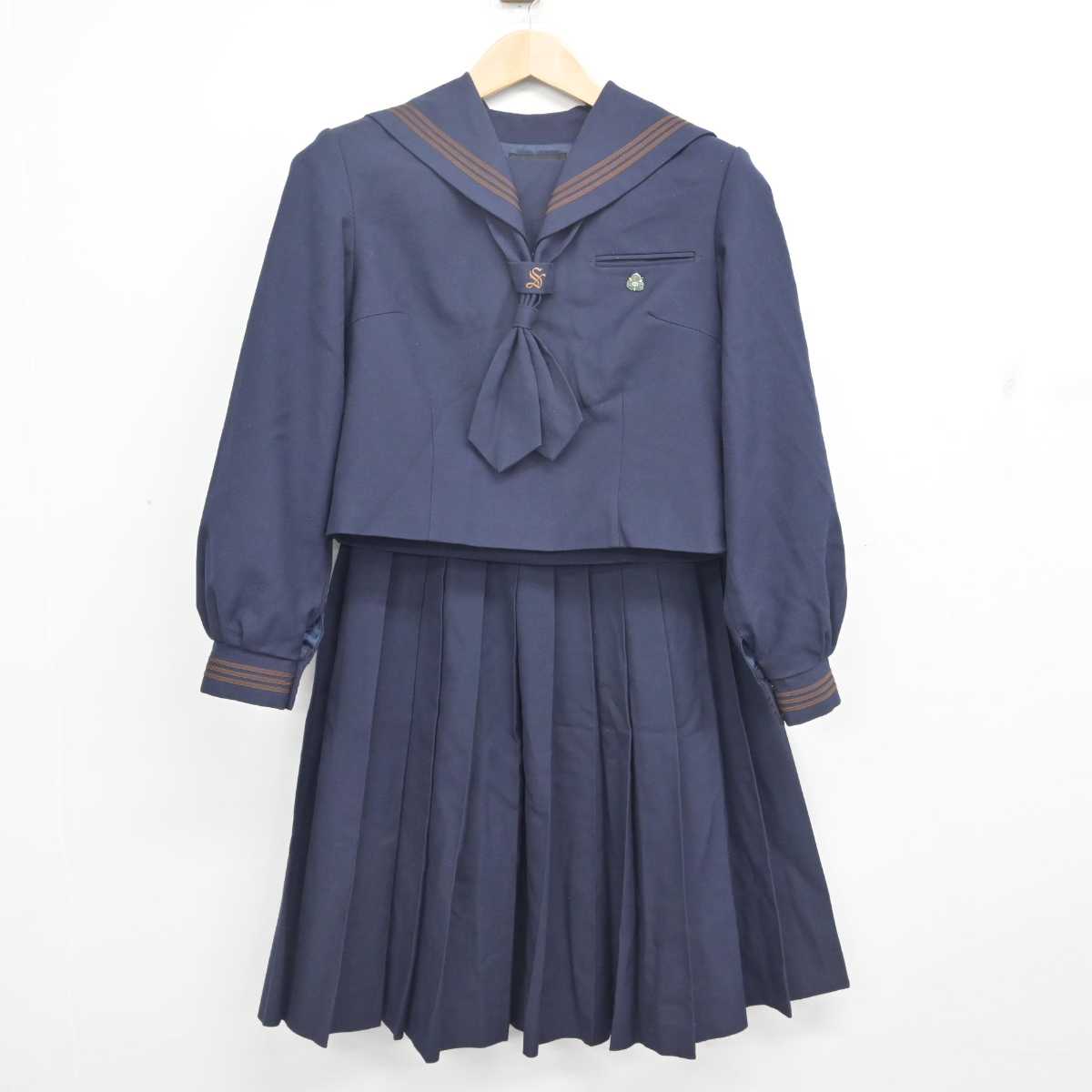 【中古】千葉県 酒井根中学校 女子制服 4点 (セーラー服・スカート) sf087974